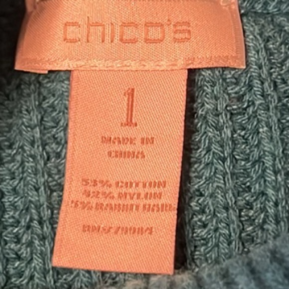 Chico’s Cowl Neck Sweater in Blue, Size Chico One,  Size Small, EUC - Picture 13 of 17